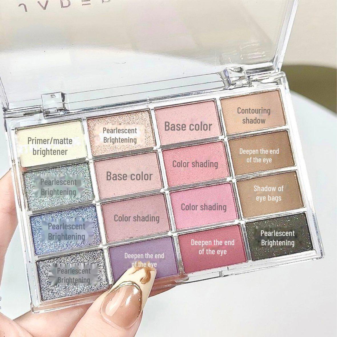 

Палитра теней для век JADED Neon 16 цветов: Корейские светлые тона, ненасыщенность, псевдо-голый вид с перламутровым и матовым финишем 19.2g