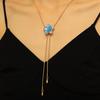 European Floral Gradient Pendant Necklace with Adjustable Snake Chain