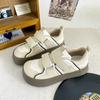 BE-6787 Latex insole/Velcro Thick-soled German Training Shoes Women's Board Shoes Casual Women's Shoes Niche Versatile White Shoes