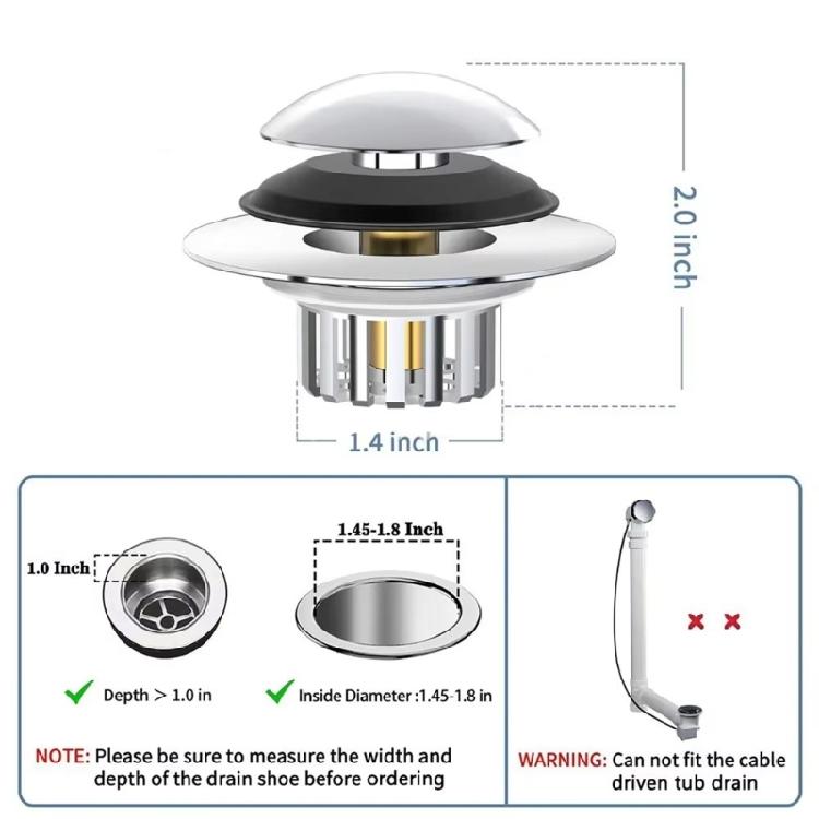 Bathtubs Drain Innovative Rebounds Cores Pressure Relief Structure Bathroom Bath Tub Drain Stoppers for Quiet Relaxing