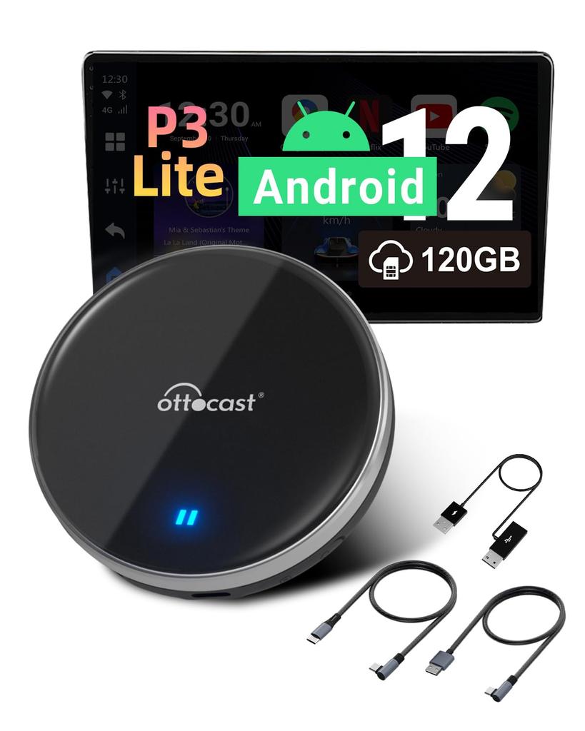 Ottocast OttoAibox P3 Lite with cloud SIM 120 giga Ottocast official store AIBOX P3 light with new eSIM that can be used separately Suitable for cars