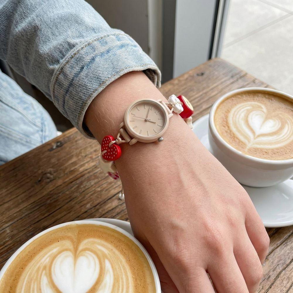 New Vintage Adjustable Beads Strap Watch Alloy Ethnic Quartz Bracelet Wristwatch Versatile Stylish Star Heart Bracelet Girls
