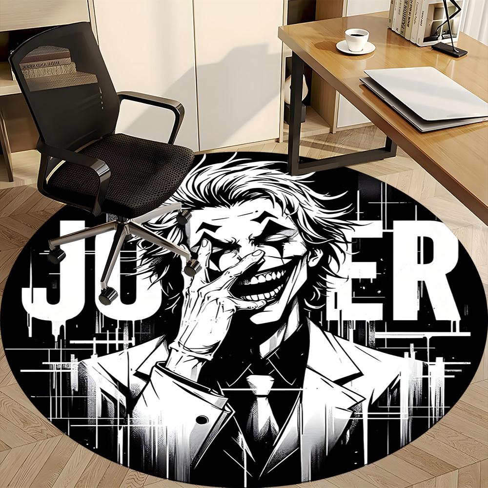 1pc Joker Artwork Office Round Area Rug, Under Office Chairs Bedroom Living Room Home Decor a0926052