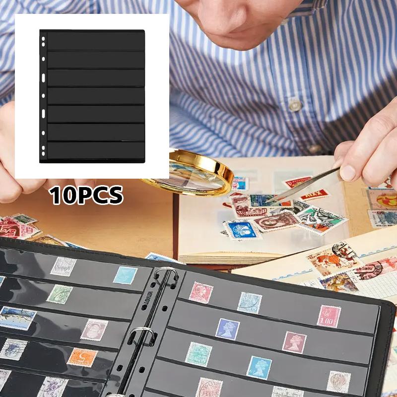10PC Collecting Supplies Display For Stamp Album Binder Postage Stamp 9 Holes Home Storage Stamp Collectors Standard Stamp