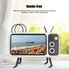 Retro TV Shaped HD Stereo   Speaker Loudspeaker for Under 6   Mobile Phone Stand White