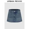 UR2026 Trendige Damen-Shorts aus gewaschenem Denim mit Strasssteinen