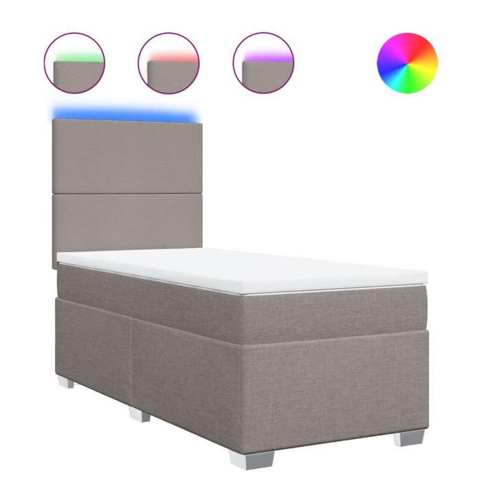 Maison Exclusive - Sommier à lattes de lit avec matelas Taupe 90x200 cm Tissu
