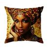 Traditional African Women Cushions Pillowcase Printed Polyester 45X45Cm Throw Pillow Cover Decorative Sofa Cushions Pillowslip