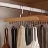1pc Multi-functional Solid Wood Hanger Hook Women Storage Bra Hanger Home Belt Hanger Durable 8 Hooks Rack Closet Clothes Organizer