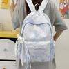 Schoolbag Korean Tie-dye Schoolbag Versatile Large-capacity Backpack Niche Portable High School Student Computer Bag Simple Bag Female