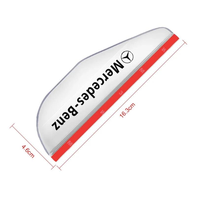 AAUR1 2Pcs Car Rear View Side Mirror Rain Board Eyebrow Guard Sun Visor Stickers For Mercedes Benz W203 W204 W211 W210 W124 AMG W202
