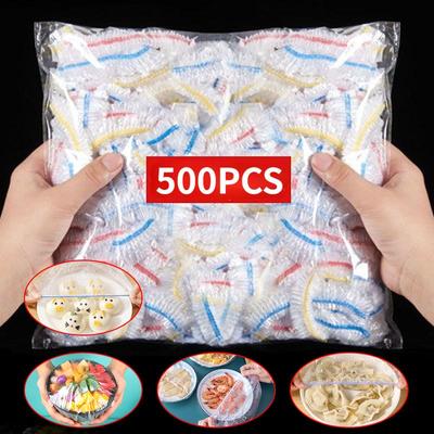 Film étirable jetable, sac de conservation de fraîcheur domestique de qualité alimentaire, avec ouverture élastique, housse de conservation de fraîcheur de style bonnet de bain, prévention des insectes et de la poussière