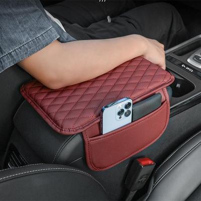 Car Armrest Box Heightening Pad with Side Storage Bag Car Armrest Box Pad with Storage Bag Car Interior Accessories Universal In All Season