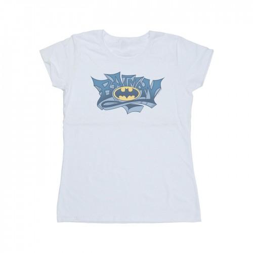 

DC Comics Womens/Ladies Batman Graffiti Logo Cotton T-Shirt білий