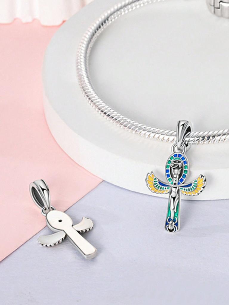 Charms Plata Copper Colors Compass Of Our Lady Of The Moon Beads Pendant For Original Bracelet For Women Diy Jewelry Love Gift