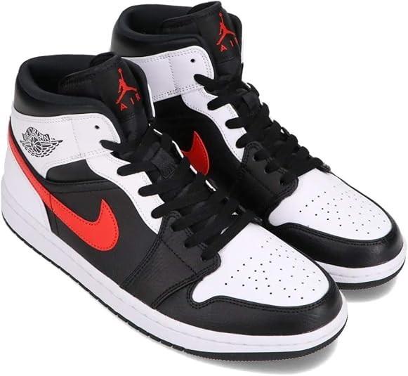 554724-075 Nike Air Jordan 1 Mid Black Chile Red White (Men s) 14