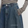 Veromoda 2026 Autumn Retro Washed High-Waist Denim A-Line Skirt