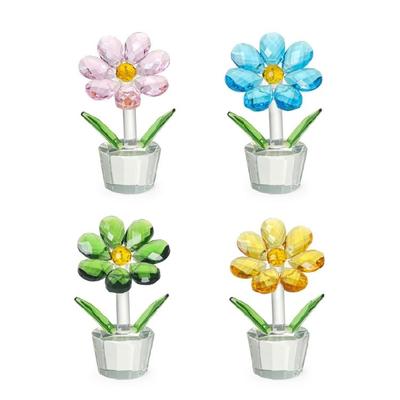Crystal Sun Flowers Figurine Sun Flowers Statues Home Accessories Eye Catching Decors for Bookshelves Desk