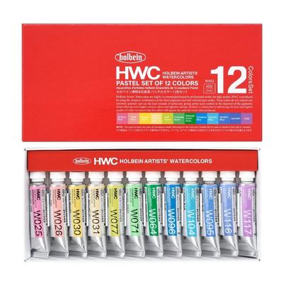 Holbein Transparent Watercolor Paint W452 12 Pastel Set 03452 5ml, Colors,