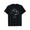 Boxer Dog Line Art Heart Graphic T-Shirt Premium Soft Cotton Short Sleeve Tee for Casual Outdoor Trip - Men's Summer Cotton G...