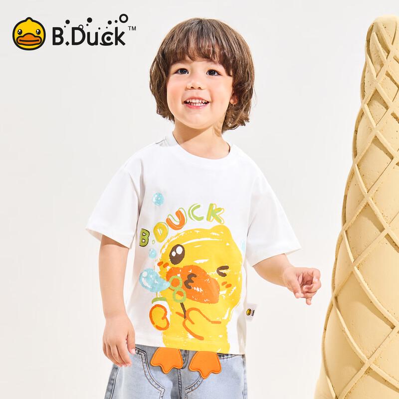 B.Duck Boys' Cartoon Print Cotton Short Sleeve T-Shirt