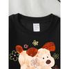 European sizes Girls' Soft Crewneck Sweatshirt, Cute Puppy with Flowers Print, Casual for Fall Winter, Ideal Holiday Present.