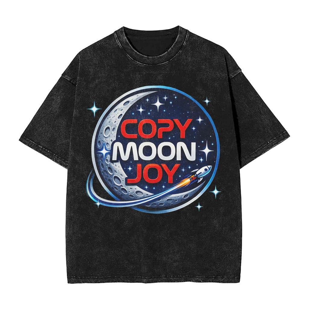 Vintage Washed T Shirt Copy Moon Joy Cotton Tshirts Artemis Ii Hippie Tee Shirt For Male Summer Y2k Funny Casual Clothes