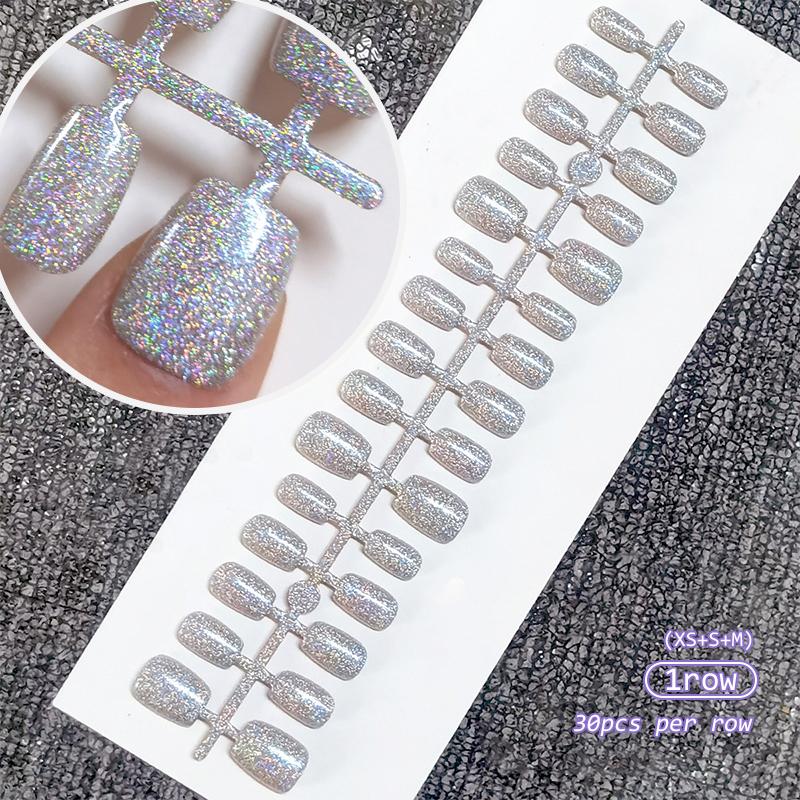 30Pcs Minimalist French Nail Tip Fake Nail Fashion Wearable False Nails Simple Full Cover Press on Nails DIY Wear Nail Tool