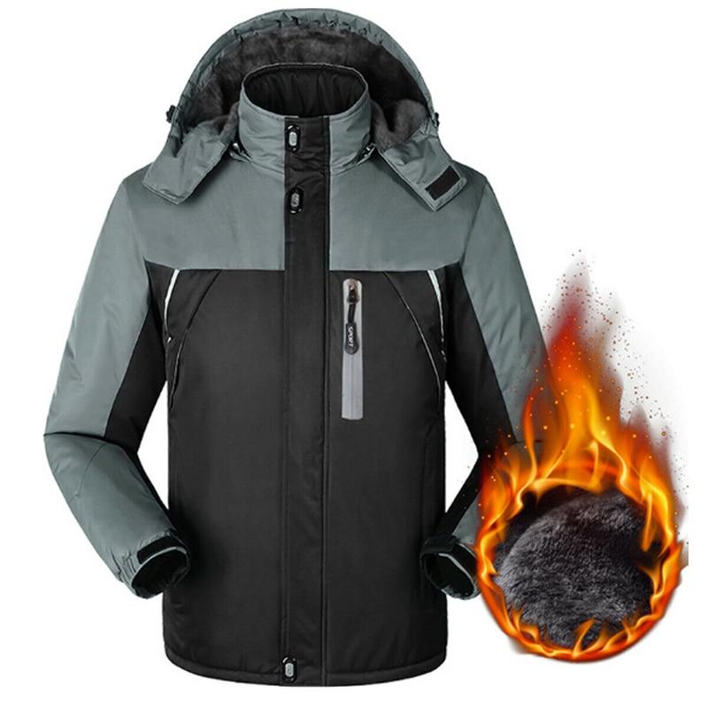 Winter Jacket Men Women Fashion Warm Outdoor Jackets Fleece Lined Waterproof Ski Snowboard Coat Plus Size