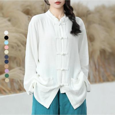 Cárdigan Retro para Mujer, Camisa Tai Chi, Camisa Tang, Top Estilo Chino