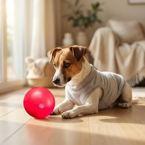Dog Chew Ball Food-Grade Bite-Resistant Small Medium Dogs Toy for 7.5cm Spherical Shape Teeth-Cleaning Toy