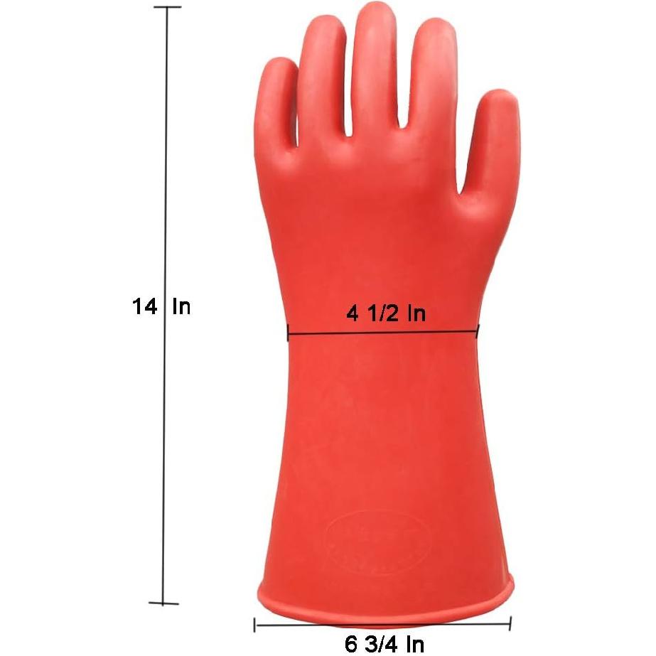 Electrical Insulated Lineman Rubber Gloves Electrician High Voltage Hand Shape Waterproof Safety Protective Work Gloves 12KV Insulating for Man Woman