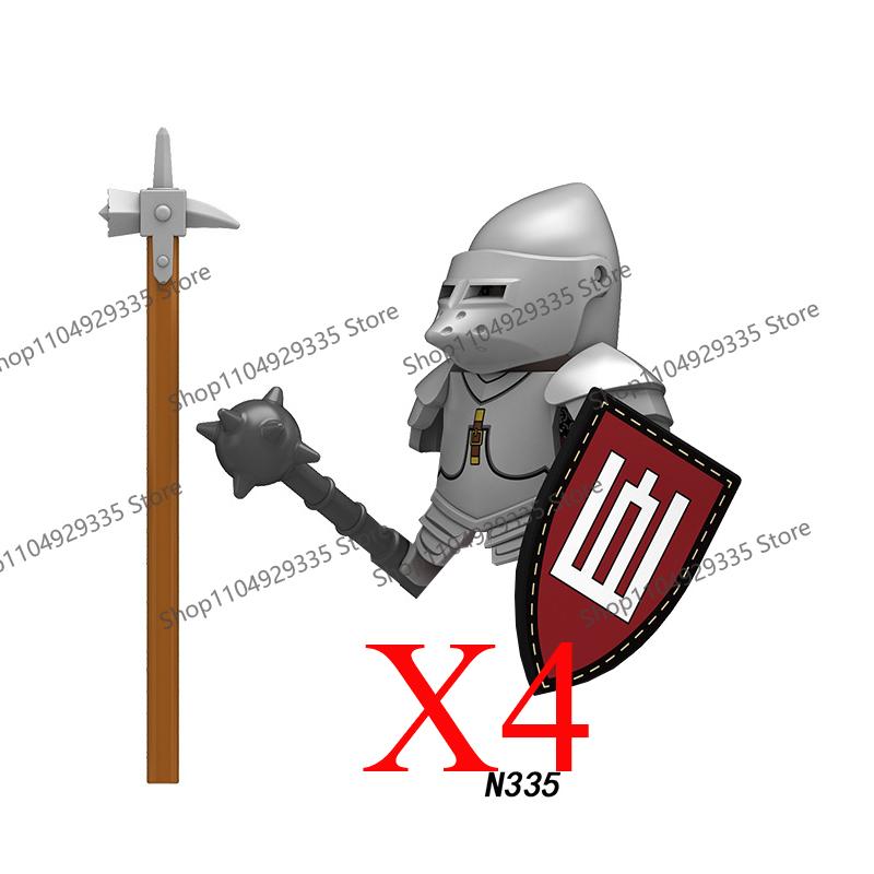 Medieval Knight Figures Building Blocks Elf Guard Dwarf Warrior Wild Boar Sheep Mount Fantasy Movie Character Soldier Bricks Toy