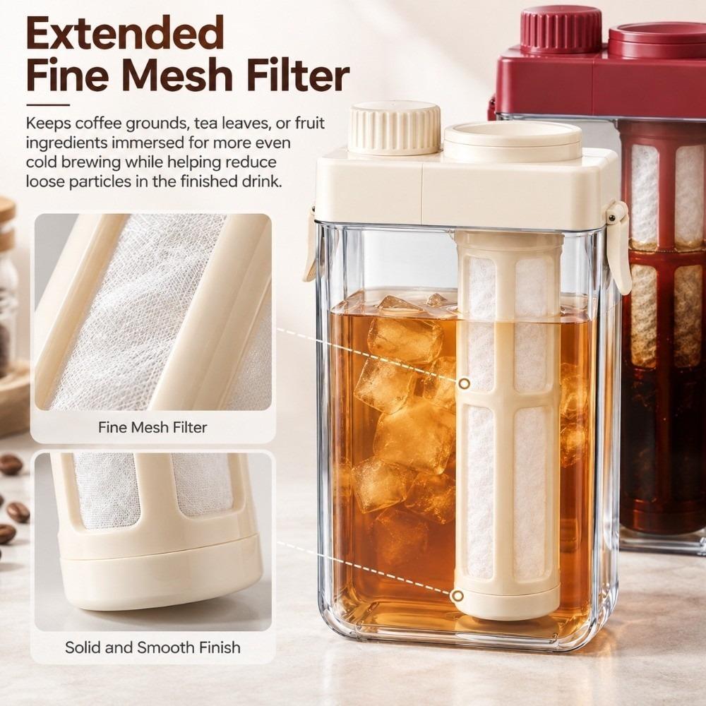 Double Silicone Seal Cold Brew Coffee Maker PP ABS AS Brewing Coffee Carafe  Office Coffee