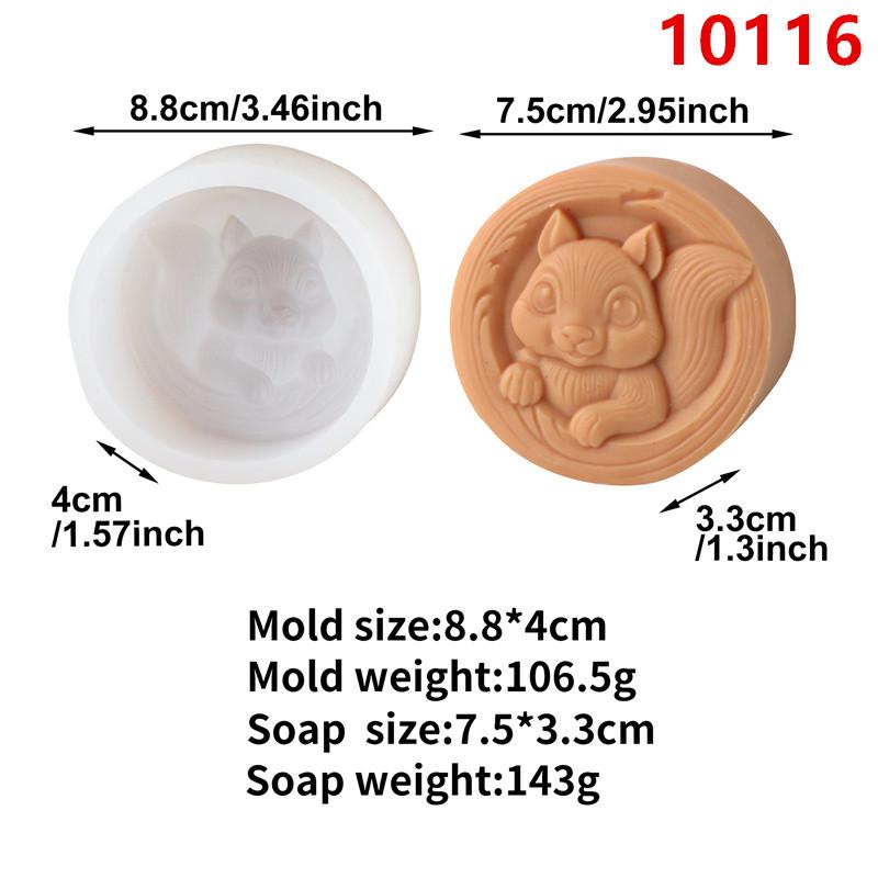 Round Relief Animal Cat Dog Modeling Silicone Soap Mold DIY Hedgehog Panda Candle Fondant Chocolate Baking Mould