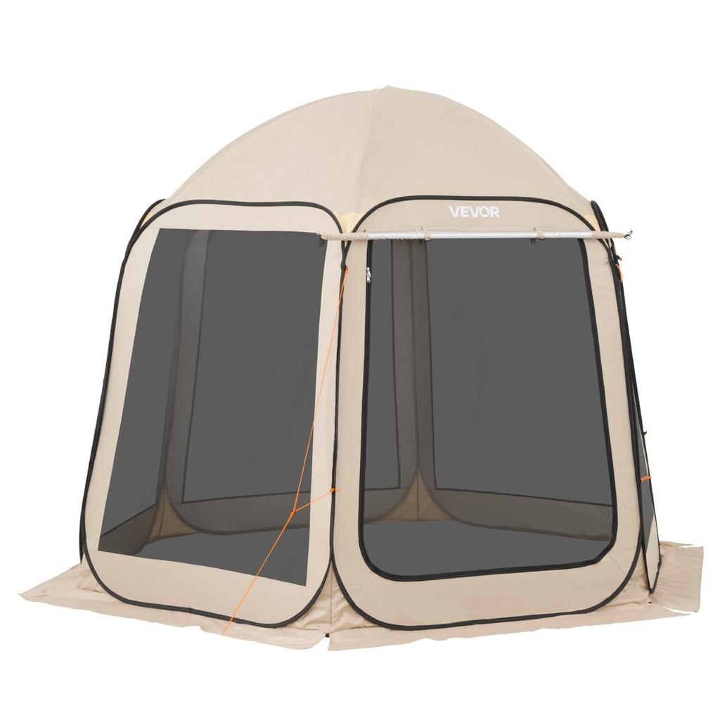 Screen House Zelt, 3030 x 2650 x 2300 mm, 4-8 Personen Pop-Up Screen Zelt mit erweiterter Markise, Tragbares abgeschirmtes Überdach mit Tragetasche, Netzgewebe