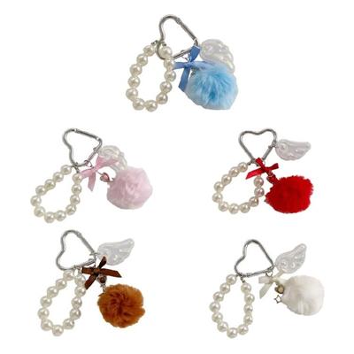 Portachiavi Accessorio Pompom di Peluche Perla Invernale Accogliente Per Telefono Borsa Regalo Elegante Catena Mobile Accessori