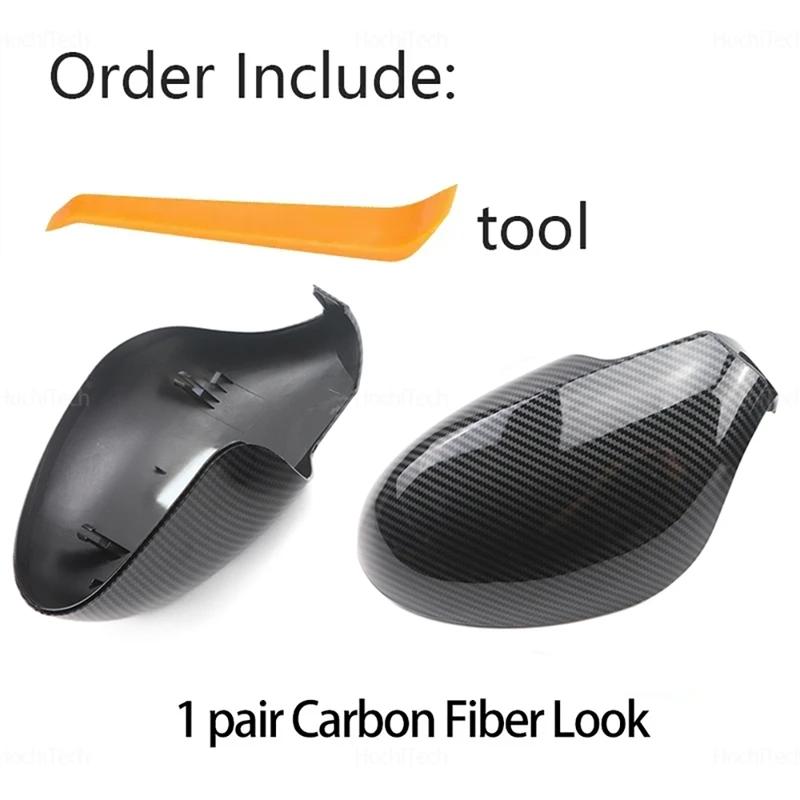 Car ABS Side Door Mirror Cover for Seat Ibiza MK3 6L 2002-2008 Horn Bright Black Auto Exterior Sides mirror Cover With Tool