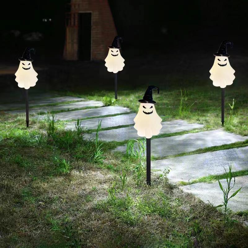 Halloween Solar Pumpkin and Ghost Outdoor Waterproof Garden Lights