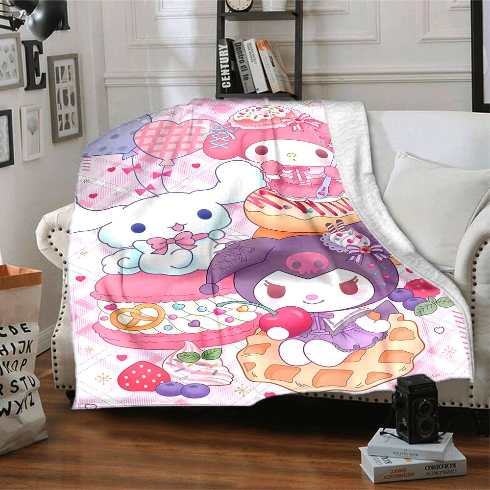 1pc Sanrio2 Blanket, Gift, for Men and Women, Soft Blanket, Good for Sofa Bed Couch Travel, Lightweight Flannel Blanket