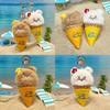 Bold Bear Ice Cream Plush Keyring Toys Cute Design Children Teens Gift Doll