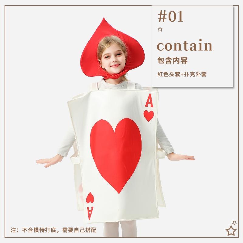 

Halloween Children s Costumes Funny Party Poker Playing Parent-Child Costumes Stage Drama Activities Children s Costumes Children s model~ 120-150cm inner