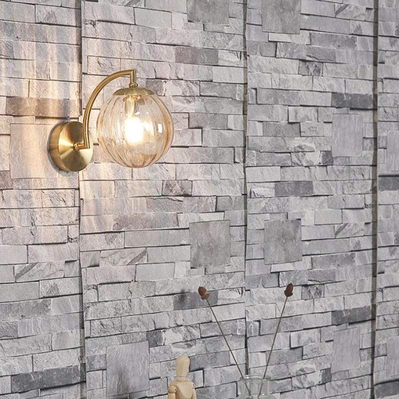 Colored Water Patterned Glass Restaurant Wall Lamp Modern Nordic Bedside Dining Table Door Wall Light LED Luster Atmosphere Lamp