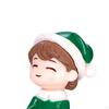 2pcs Cute Christmas Couple Figurines Sculpture Bonsai Decoration Ornament DIY Small Toy for Home