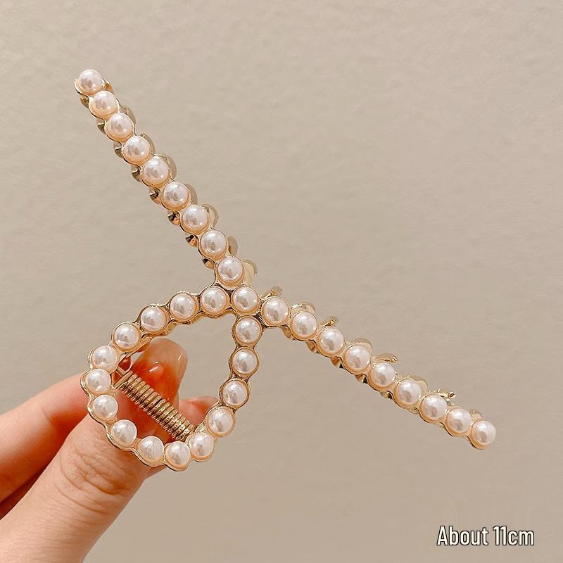 Clamă Mare Metalică pentru Păr de la un Influencer Coreean: Clips elegant modern rechin pentru femei