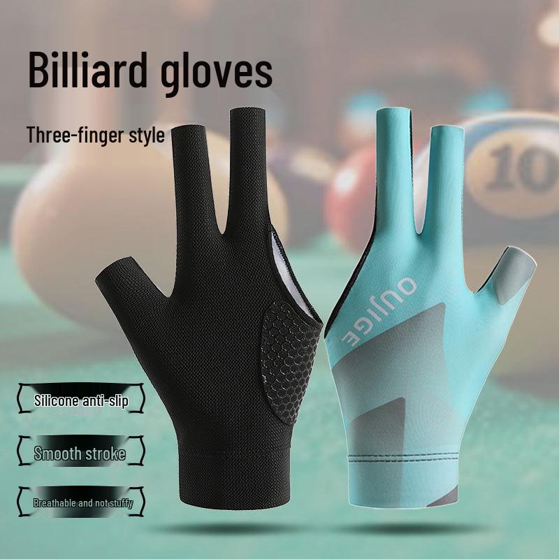 Breathable Non-Slip 3-Finger Billiard Glove - Wear-Resistant, Single Pack