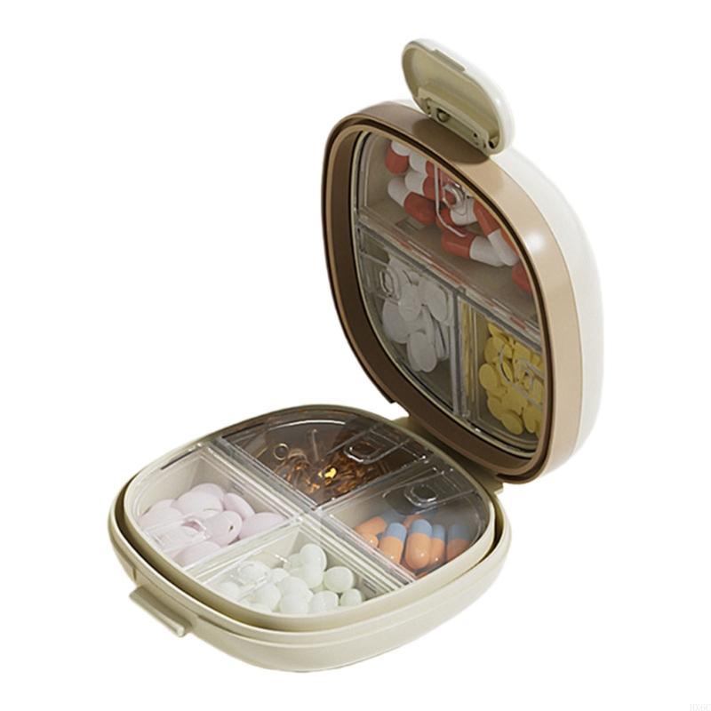 Lightweight 7 Compartment Pills Container Organiser Dustproof Design Case Leakproof Medication Box HX6C хаки