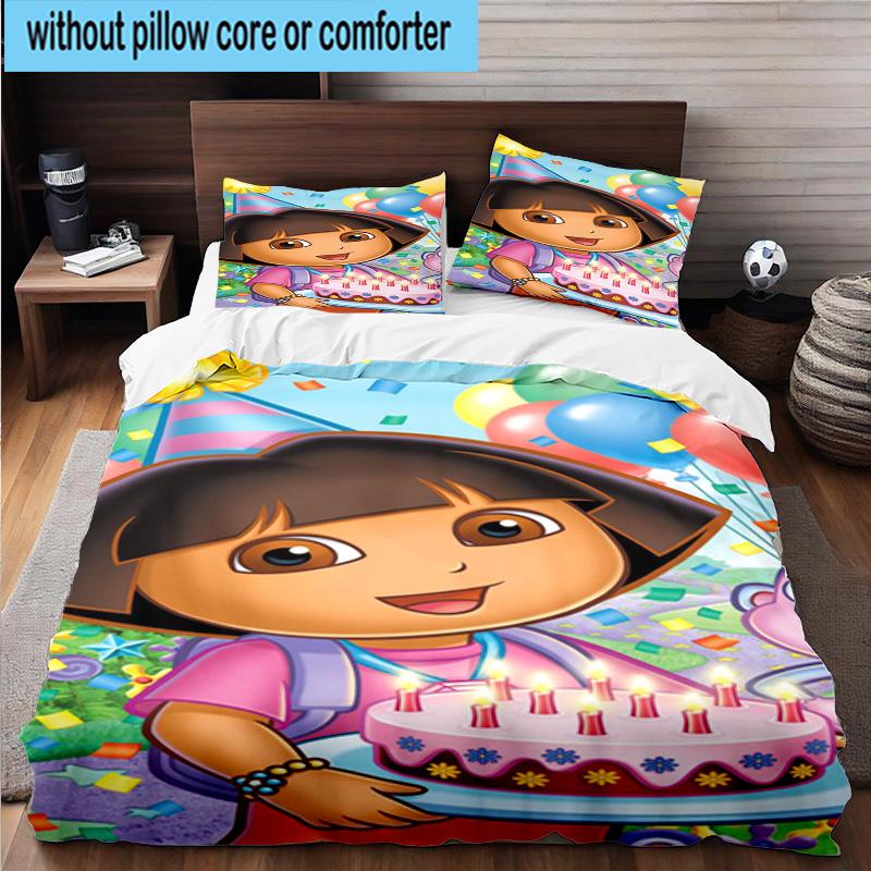 3PCS The Explorer Do-ra Adventure 3pcs Bedding,Including 3PCS Duvet Cover And 2pcs Pillowcases Perfect for Christmas,Ideal for Bedroom, Dormitory