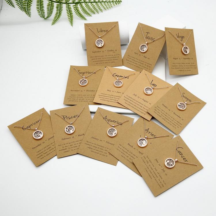 Day And Night 12 Zodiac Constellations Pendants Necklace For Women Men Virgo Libra Scorpio Sagittarius Capricorn Birthday Gift