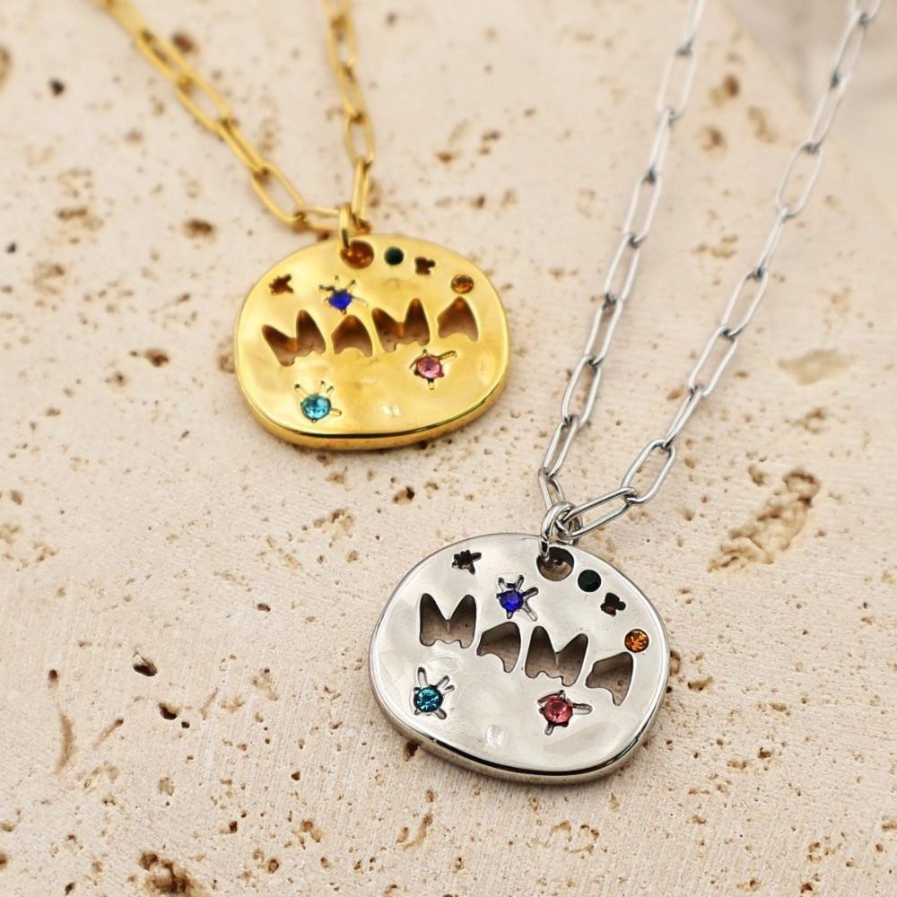 Irregular Circular Guardian Pendant Necklace Pendant Necklace  for Mother's Day Gift